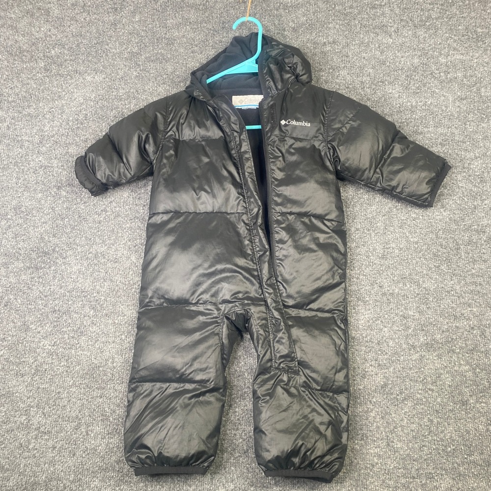 Columbia Kids Black Hooded Puffer Bunting Suit Fleece Lined XN0078 1843961